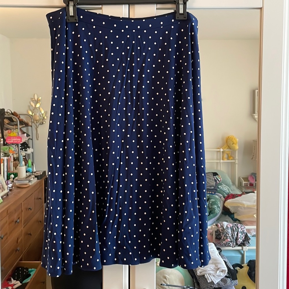 Lands End pull-on polka dot skirt 14 16 XL